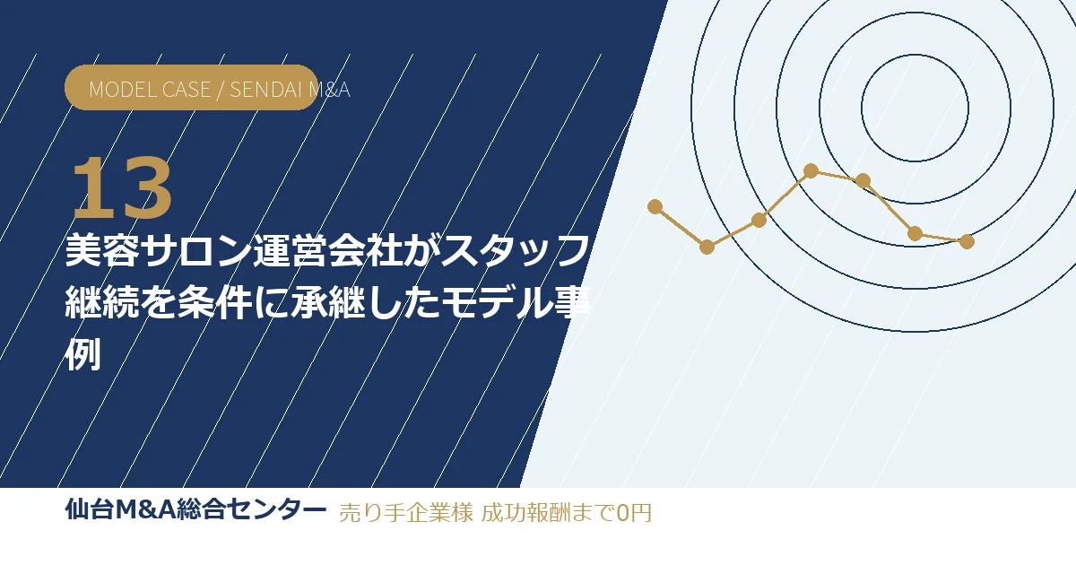 美容サロン運営会社がスタッフ継続を条件に承継したモデル事例