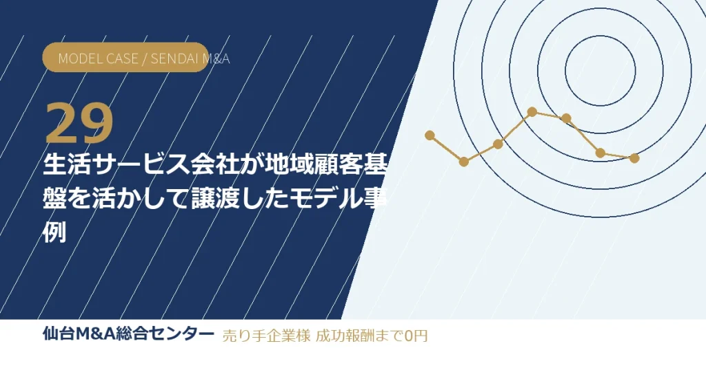 生活サービス会社が地域顧客基盤を活かして譲渡したモデル事例