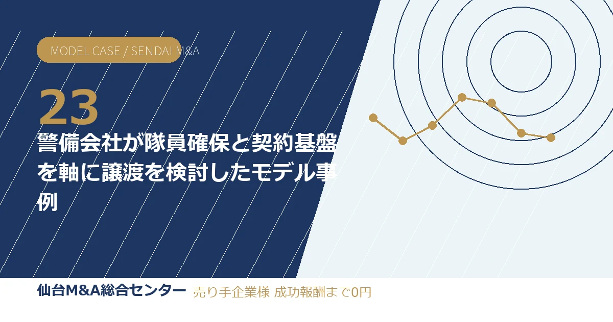 警備会社が隊員確保と契約基盤を軸に譲渡を検討したモデル事例